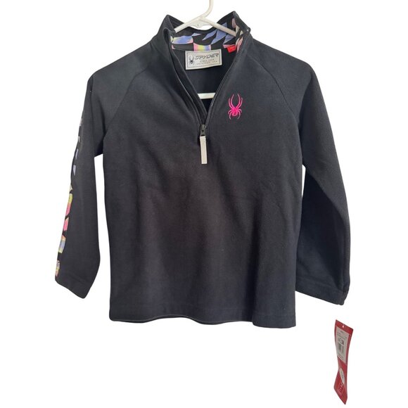 Spyder Speed Fleece Jacket Size Small Youth NWT $49 Black 1/2 Zip Pullover - Picture 3 of 11